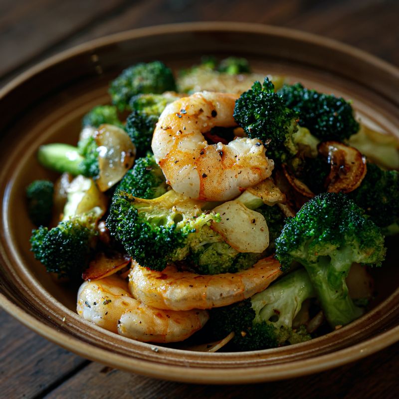 접시에 브로콜리 새우볶음을 담아 맛있게 즐겨주세요.