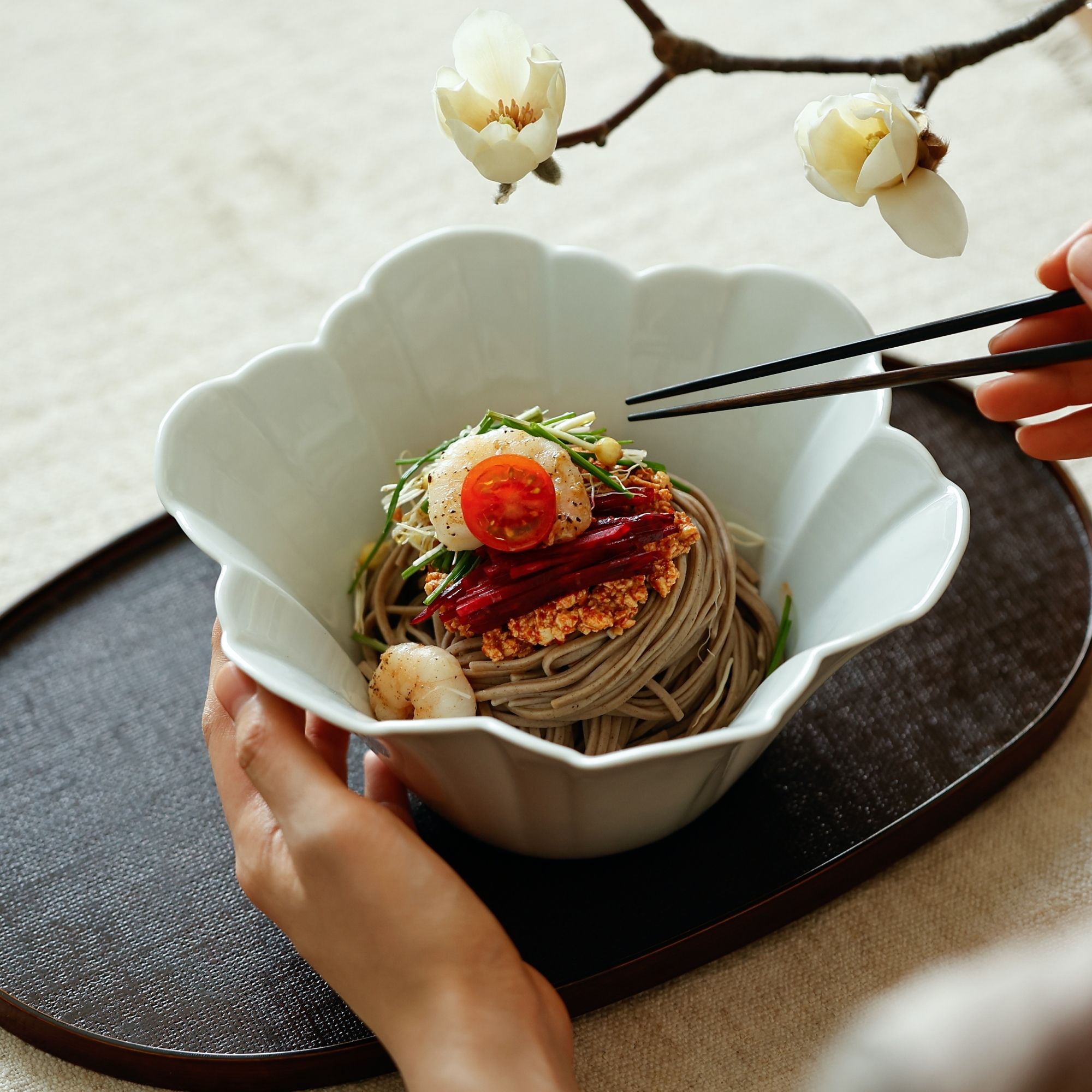 달래 된장 메밀국수 