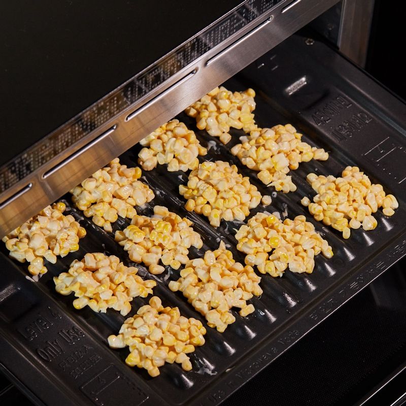 구이 전용 팬을 4단에 넣고 광파오븐 자동 요리 <에어프라이>에서 <고구마맛탕> 0.3kg 분량을 선택하여 조리해 주세요.