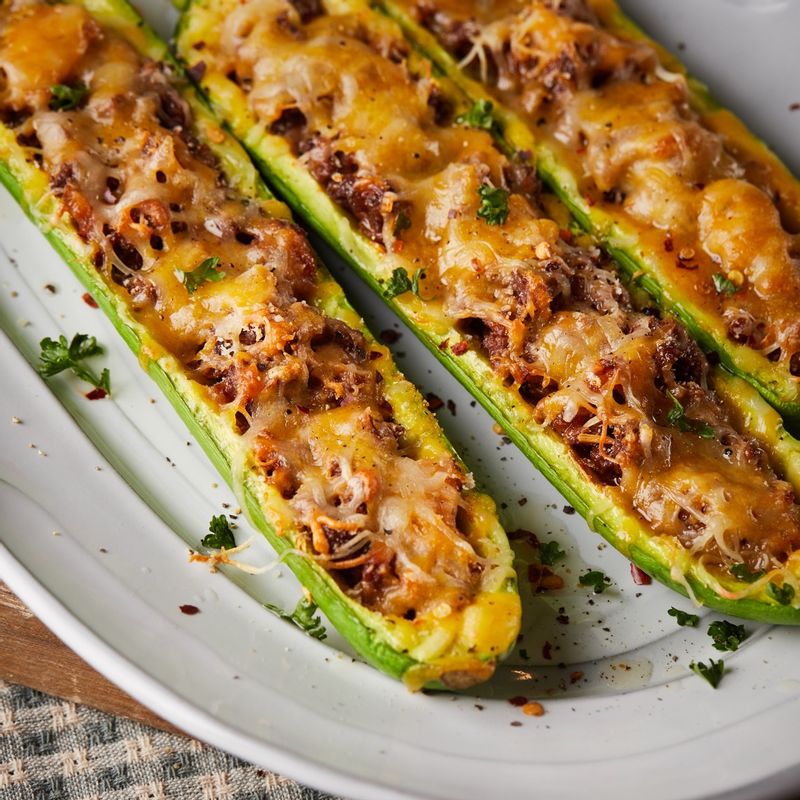 완성된 애호박 라자냐에 후춧가루와 허브를 뿌리고 맛있게 즐겨주세요.