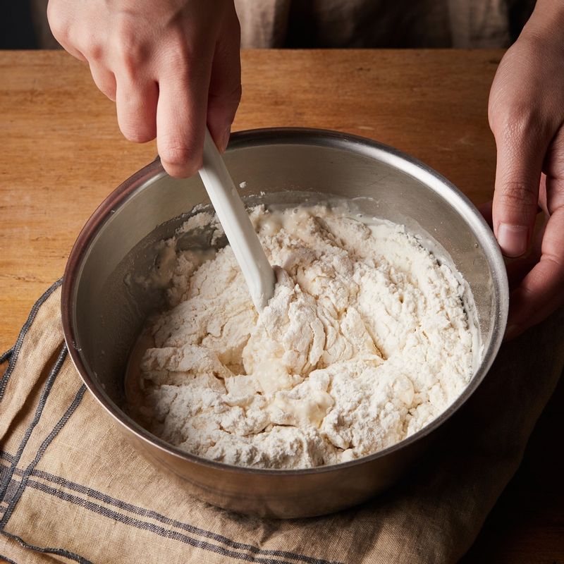 볼에 반죽 재료를 넣고 섞어주세요.