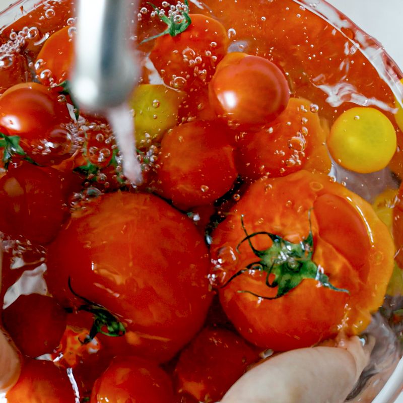 토마토 주스을 위한 재료 이미지로 토마토 등으로 구성 되어있습니다.