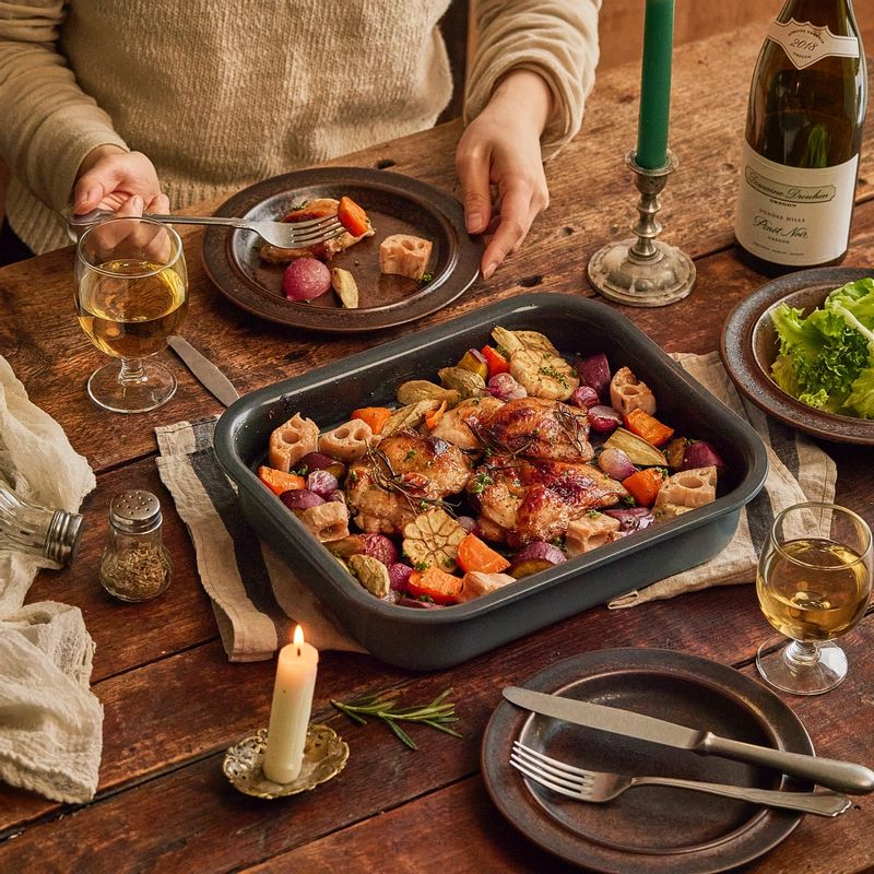 크리스피 치킨과 뿌리채소구이