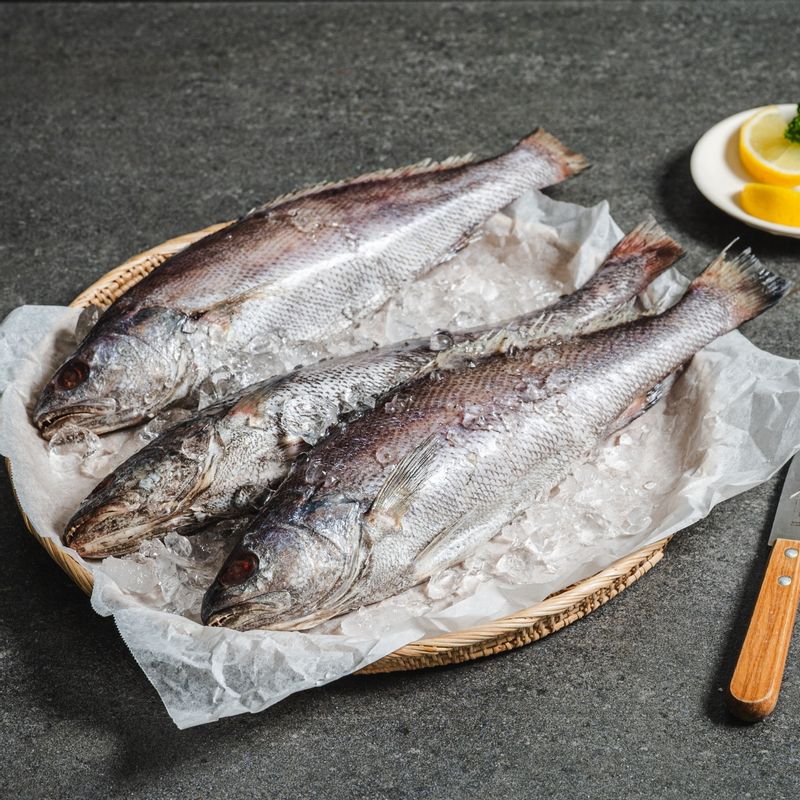 통민어 지리탕을 위한 재료 이미지로 통민어,무,두부,대파,청양고추 등으로 구성 되어있습니다.