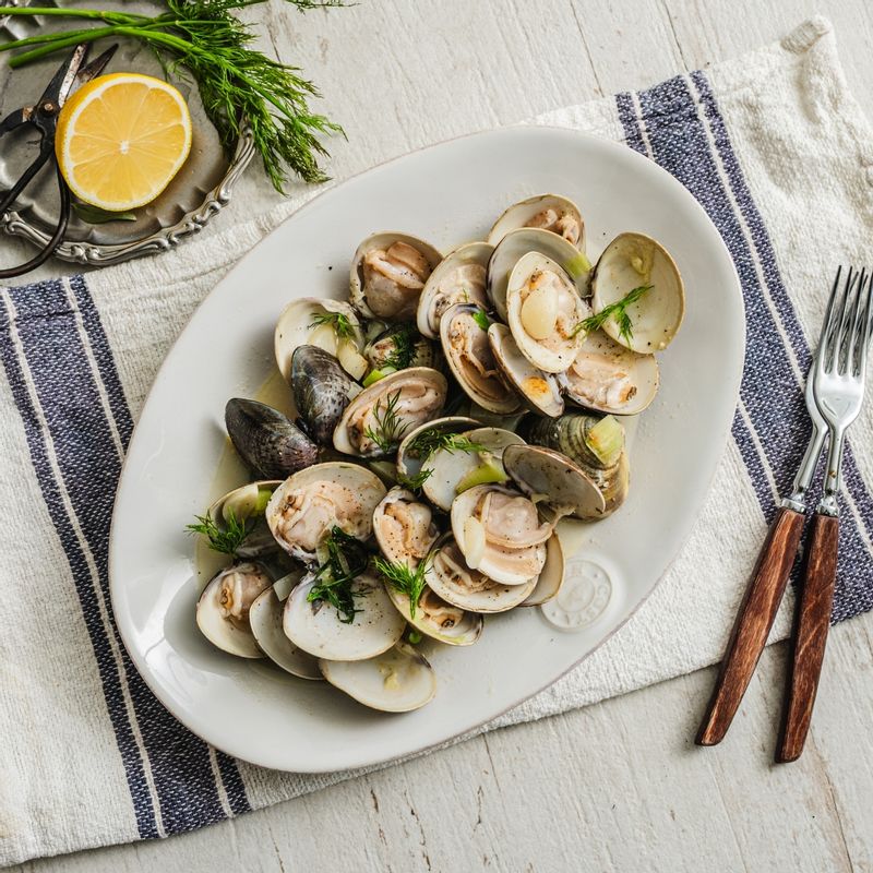 참백합술찜, 조개술찜, 해물안주, 간단안주, 팬요리, 버터요리, 집들이요리, 술안주, 해산물요리