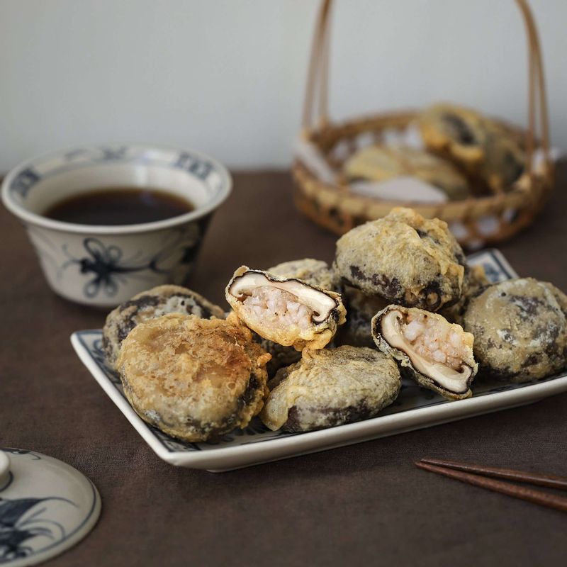 표고버섯 새우튀김