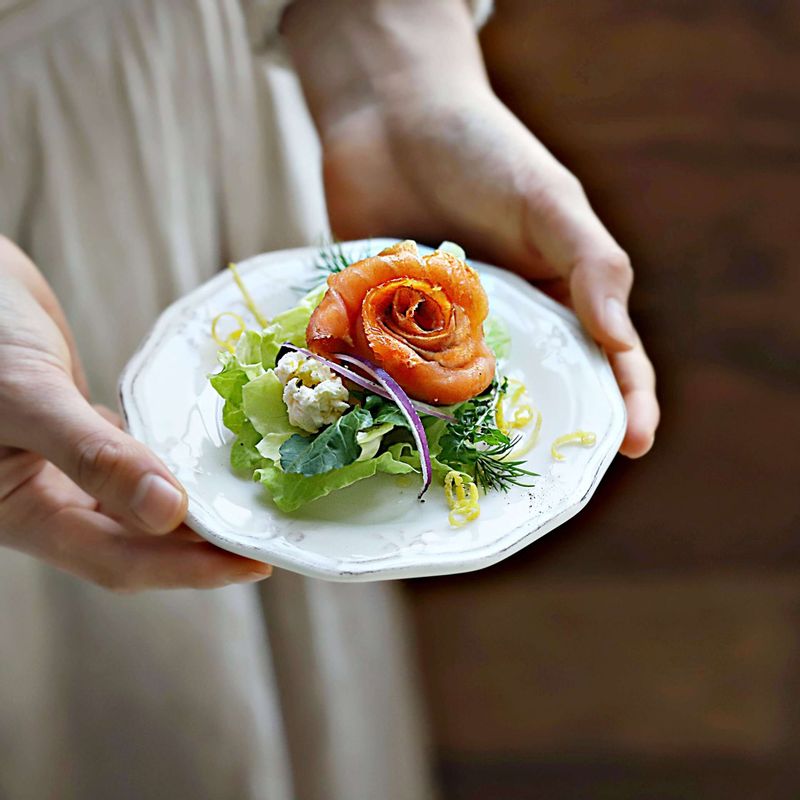 크림치즈 플라워 연어말이