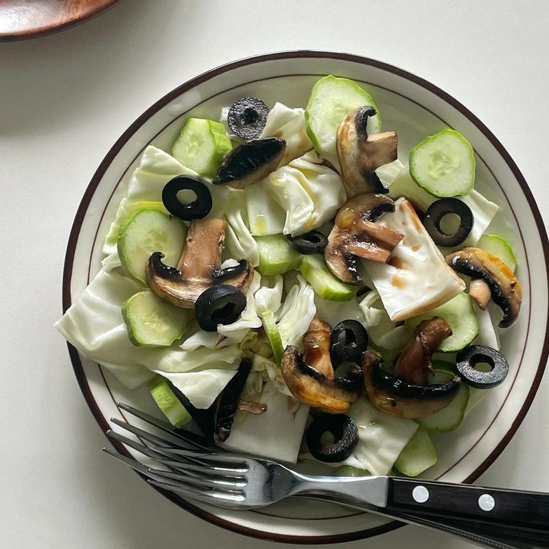 #버섯샐러드 #발사믹드레싱 #다이어트식단 #자취요리