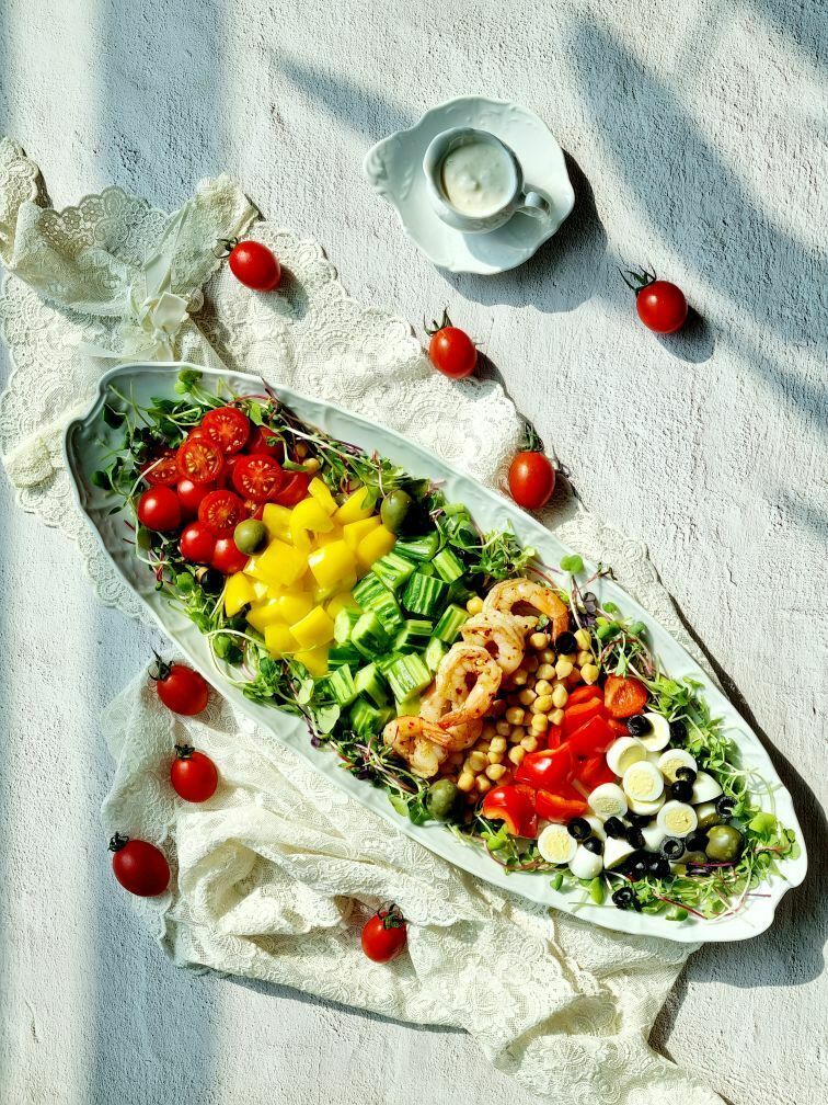 집에 있는재료로 콥샐러드 만들었어요 다욧중인 가족들과 함께 ❤ #콥샐러드#방울토마토#다욧요리#건강샐러드#운동후끼니