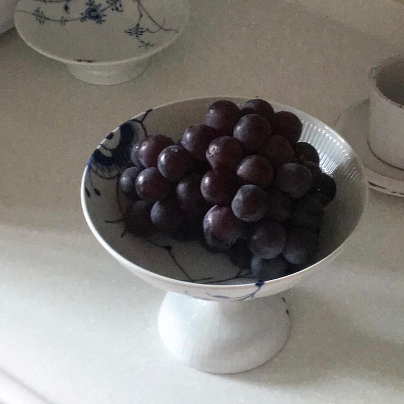 로얄코펜하겐 그릇은 무엇을 담든 예쁘게 만들어주네요. 과일을 올리면 특히나 예쁜 것 같아요 ☺️ #로얄코펜하겐 #포도 #과일 #디저트 #그릇