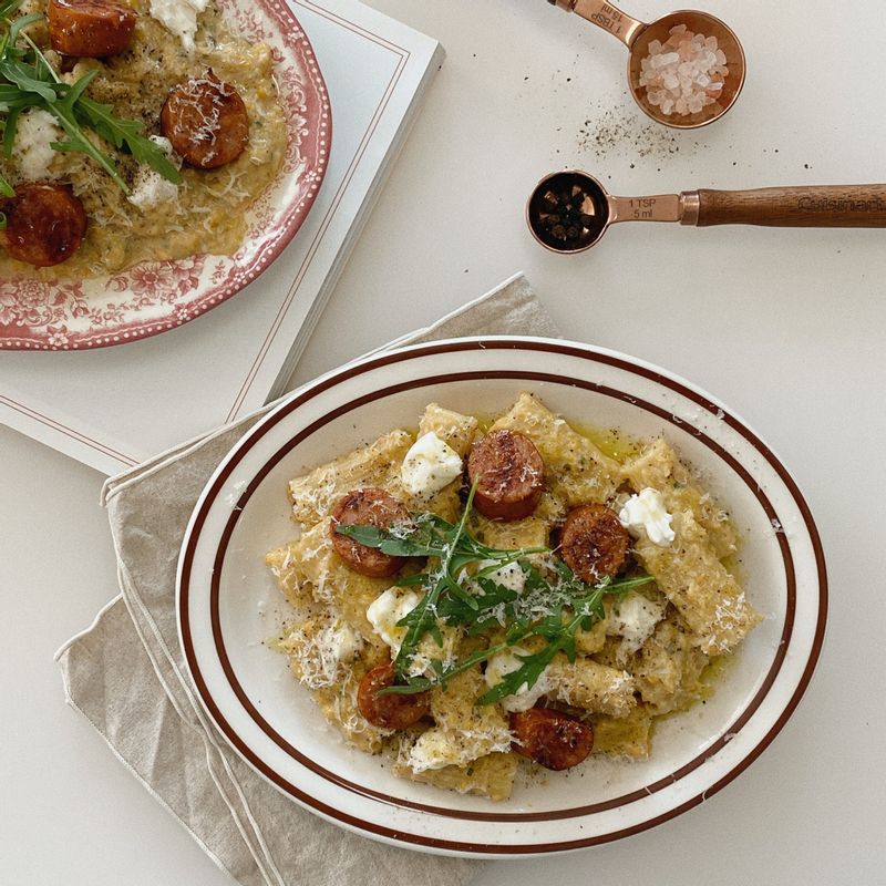 파스타 만들기에 푹빠진 남편이 만들어준 스위트콘으로 간단하게 만들어먹는 리가토니 콘파스타 !❤️  #콘파스타 #홈파스타 #홈스토랑 #파스타 #파스타맛집 #계량스푼