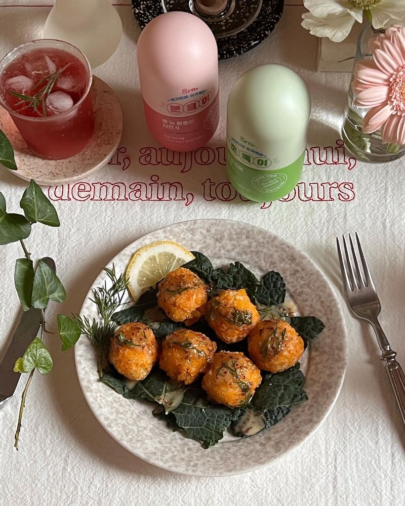 만들기도 간단하고 너무 맛있었던 통살 새우볼 ♥️ #홈카페