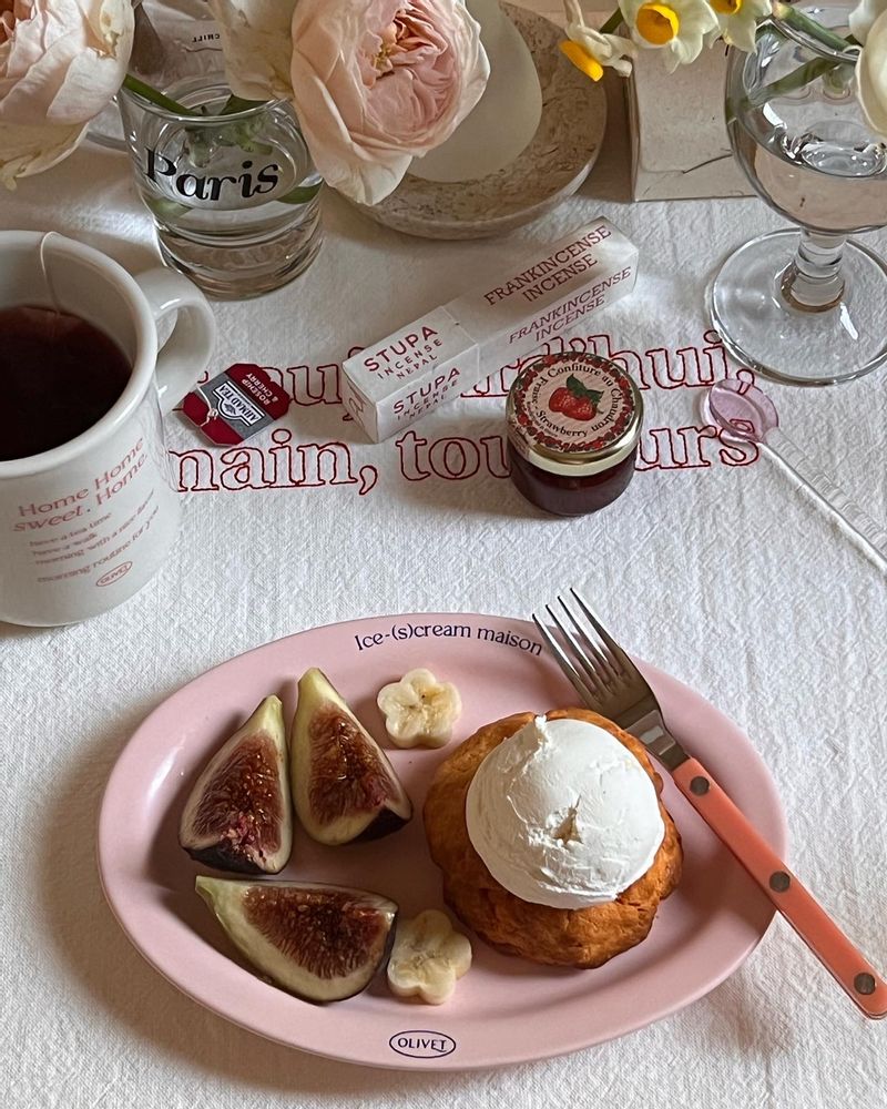 스콘은 무조건 에프굽 ✿♡  #스콘 #에프 #그릭요거트 #다이어트 #무화과