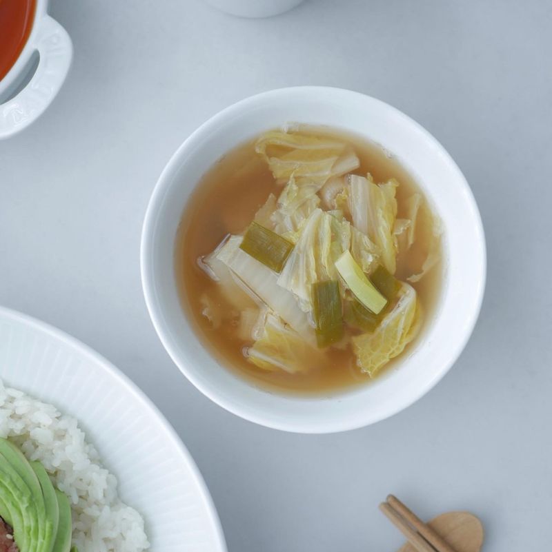 시원하게 알배추된장국 !