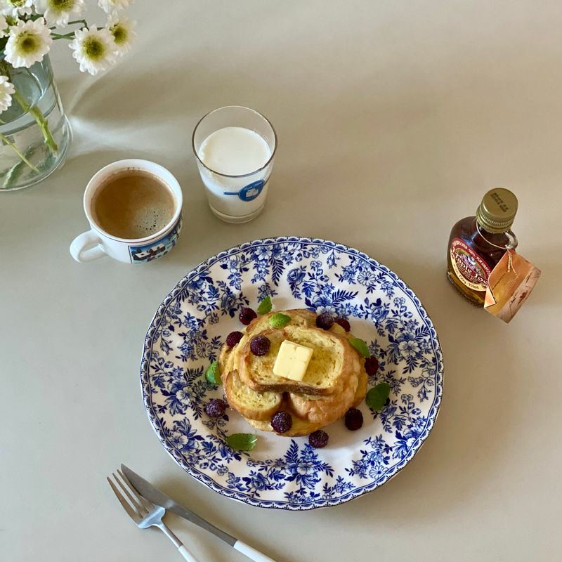 프렌치토스트❤️ 바게트빵으로 프렌치토스트하면 더 맛있는거 아세용?! #프렌치토스트 #바게트빵 #빵모닝 #홈브런치