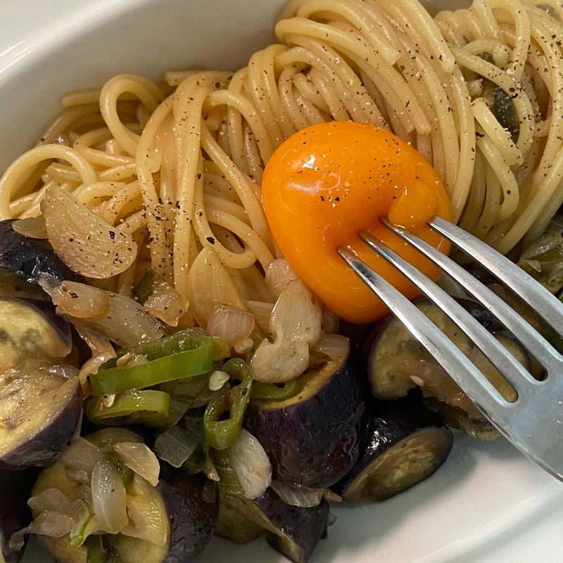 📍가지파스타 소스 •간장 1.5, 쯔유 1, 유자폰즈소스 1, 올리고당 1, 식초1, 후추 🧂