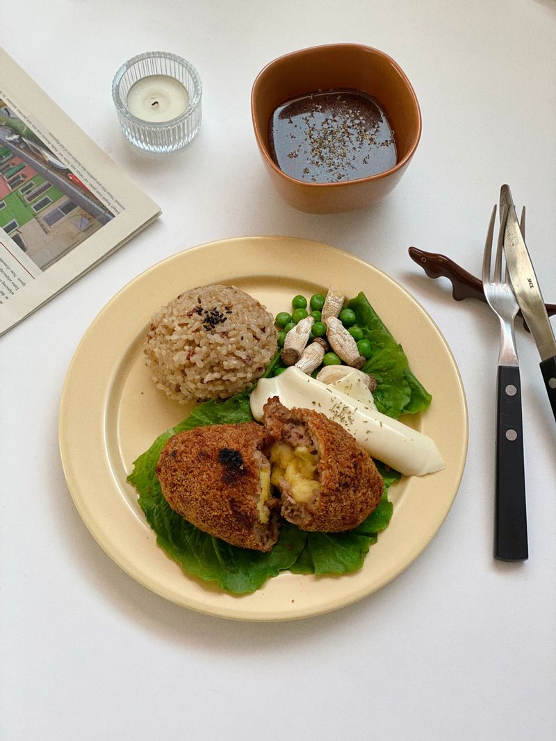 너무 맛있는 함박카츠! 맛집의 그 맛 그대로 집에서 먹을 수 있다니,,🥳 #함박카츠 #고구마치즈카츠 #나일롱부엌 #돈까스 #밀키트