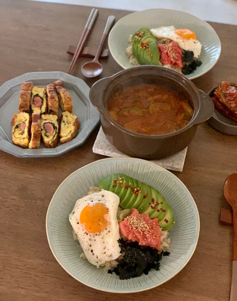 아보카도 명란 비빔밥, 명란 계란말이  #아보카도명란비빔밥 #명란계란말이