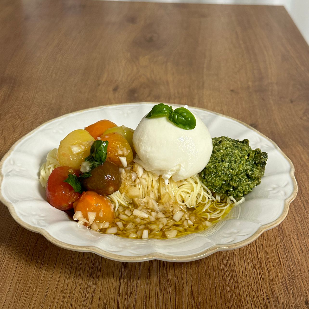 토마토 마리네이드로 만드는 콜드파스타에요!  #토마토마리네이드 #콜드파스타 #카펠리니 #바질페스토파스타